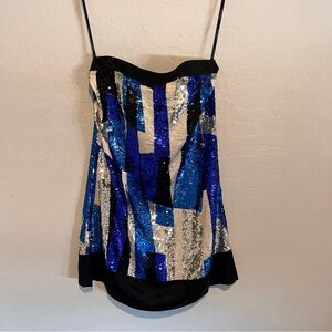 NWT BEBE sequin strapless dress
